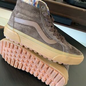 Vans Brown Gum Suede Sk8-hi Mte-1 High Top Sneakers Shoes Size W9